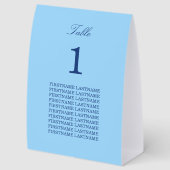 Plaque De Table Noms des invités Tenture de table en papier bleu b (Arrière)