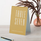 Plaque De Table Noms personnalisés rétro simple Mariage Jaune Ocre (En SItu (Tableau))