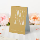 Plaque De Table Noms personnalisés rétro simple Mariage orange jau (In SItu (Mariage))