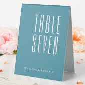 Plaque De Table Noms personnalisés rétro simple Mariage Turquoise  (In SItu (Mariage))