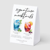 Plaque De Table Non-Alcoholic Beach Wedding Mocktails (Verso)