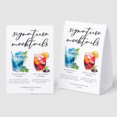 Plaque De Table Non-Alcoholic Beach Wedding Mocktails (Recto/verso)