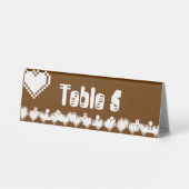 Plaque De Table Nos Coeurs 8 bits dans la tente de table de chocol (Verso)