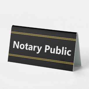 Plaque De Table Notaire Public Black White Gold Titre Modèle texte