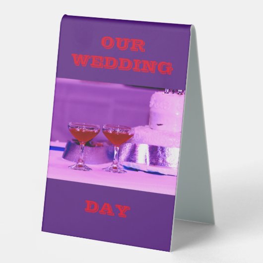 PLAQUE DE TABLE NOTRE JOUR DE MARIAGE (Recto)