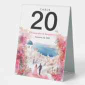Plaque De Table Notre jour de mariage en aquarelle | MARIAGE (Recto)