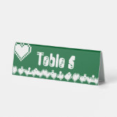 Plaque De Table Notre panneau de table à thème 8 bits en vert (Verso)