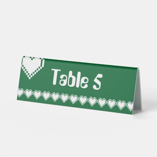 Plaque De Table Notre panneau de table à thème 8 bits en vert (Recto)