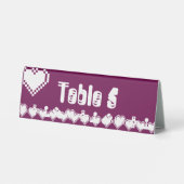 Plaque De Table Notre panneau de tente de table Cœurs 8 bits dans (Verso)