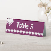Plaque De Table Notre panneau de tente de table Cœurs 8 bits dans (En SItu (Tableau))