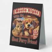 Plaque De Table Nuit de cinéma - Meilleur Ami de la fureur - Cute  (Verso)