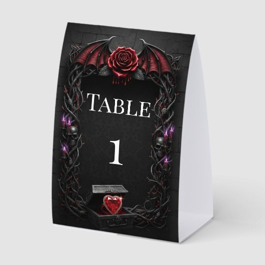 Plaque De Table Nuit Éternelle Mariage Gothique Vampire Romance So (Recto)