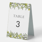 Plaque De Table Numéro de branche Olive moderne (Recto)