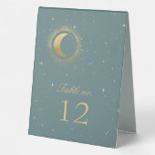 Plaque De Table Numéro de lune d'or céleste Pastel (Verso)