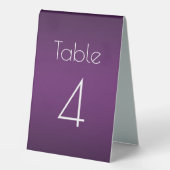Plaque De Table Numéro de mariage à dégradé violet (Recto)