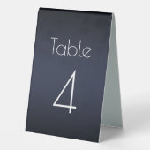 Plaque De Table Numéro de mariage bleu minuit (Verso)