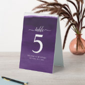 Plaque De Table Numéro de Mariage d'aquarelle violet (En SItu (Tableau))