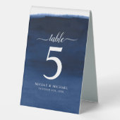 Plaque De Table Numéro de Mariage de couleur bleu marine (Verso)