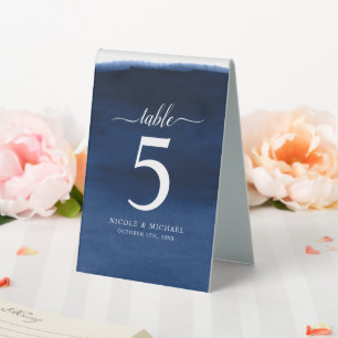Plaque De Table Numéro de Mariage de couleur bleu marine