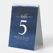 Plaque De Table Numéro de Mariage de couleur bleu marine (Recto)