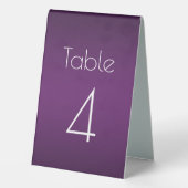 Plaque De Table Numéro de Mariage de dégradé violet (Verso)