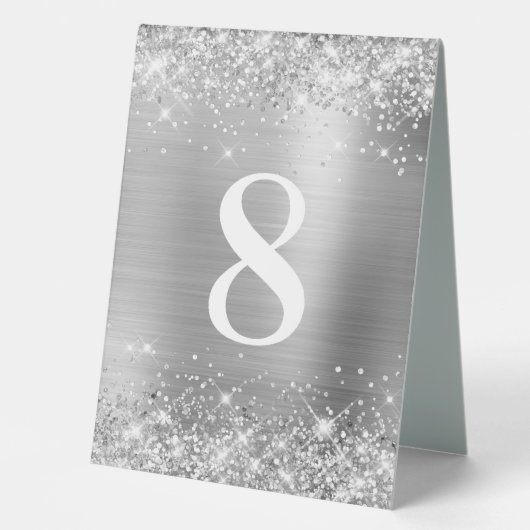 Plaque De Table Numéro de Mariage de la bobine d'argent (Recto)