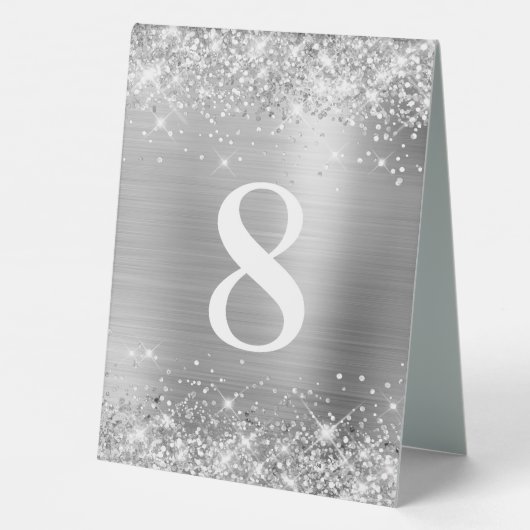 Plaque De Table Numéro de Mariage de la bobine d'argent (Verso)