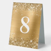 Plaque De Table Numéro de Mariage de l'huile d'or Glittery (Recto)