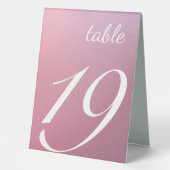 Plaque De Table Numéro de mariage élégant écriture pailletée rose (Recto)