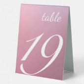 Plaque De Table Numéro de mariage élégant écriture pailletée rose (Verso)