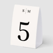 Plaque De Table Numéro de mariage élégant en monogramme classique (Verso)