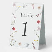 Plaque De Table Numéro de Mariage Fleur sauvage romantique (Recto)