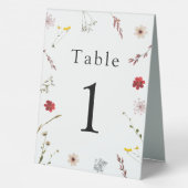 Plaque De Table Numéro de Mariage Fleur sauvage romantique (Verso)