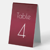 Plaque De Table Numéro de Mariage rouge Bourgogne (Verso)