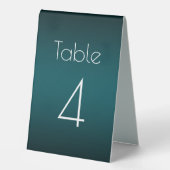 Plaque De Table Numéro de mariage sarcelle (Recto)