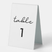 Plaque De Table Numéro de mariage simple (Recto)