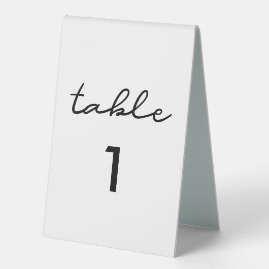 Plaque De Table Numéro de mariage simple (Recto)