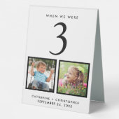 Plaque De Table Numéro de photo noir blanc mariage (Verso)