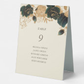 Plaque De Table Numéro de Rose d'émeraude or Aquarelle (Verso)