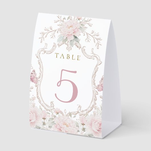 Plaque De Table numéro de table à cadre floral (Recto)