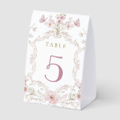 Plaque De Table numéro de table à cadre floral aquarelle (Verso)