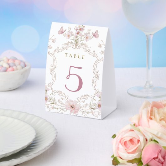 Plaque De Table numéro de table à cadre floral aquarelle (Insitu (mariage))