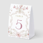 Plaque De Table numéro de table à cadre floral aquarelle (Recto)