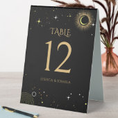 Plaque De Table Numéro de table céleste noire mystique de la lune (En SItu (Tableau))
