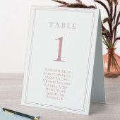 Plaque De Table Numéro de table classique Dusty Rose avec tableau (En SItu (Tableau))