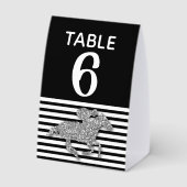 Plaque De Table Numéro de table Course de Cheval Argent Noir Blanc (Verso)