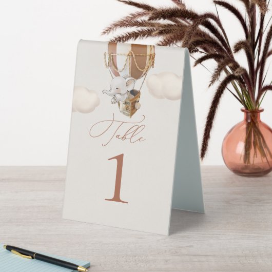 Plaque De Table Numéro de table de ballon d'éléphant Panneau de te (En SItu (Tableau))