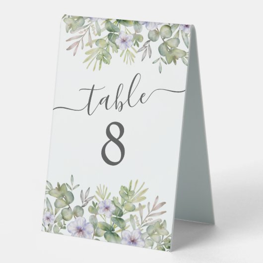 Plaque De Table Numéro de table de calligraphie et de feuillage à  (Recto)