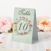 Plaque De Table Numéro de table de couronne de fleur sauvage rusti (In SItu (Mariage))