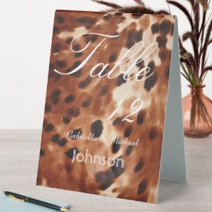 Plaque De Table Numéro de table de la crème Brown noire noire